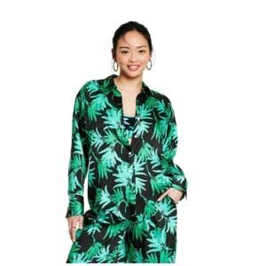 NWT Fe Noel x Target Feathered Palm Long Sleeve Button Shirt